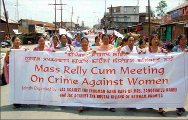 A rally staged against the rape and killing  of two women