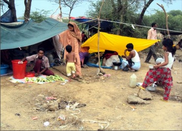 The self proclaimed 'Burmese' refugees at a camp in Delhi