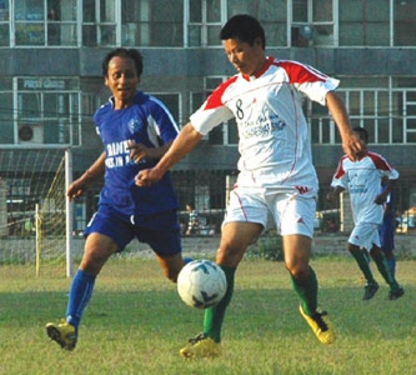 A match during the 14th Challenge Cup Veteran Football Tournament
