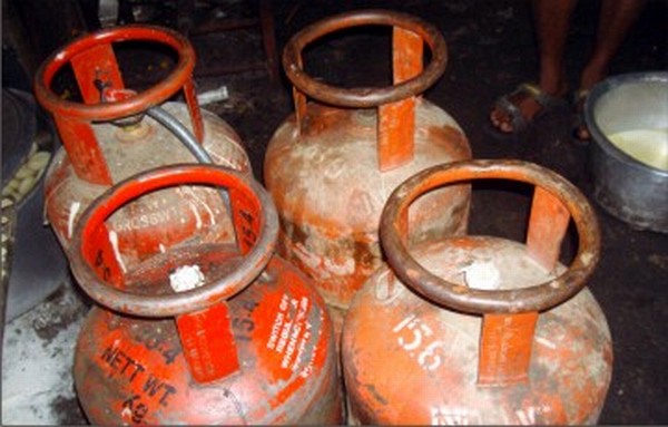 File pic of filled LPG cylinders being sold in the black market