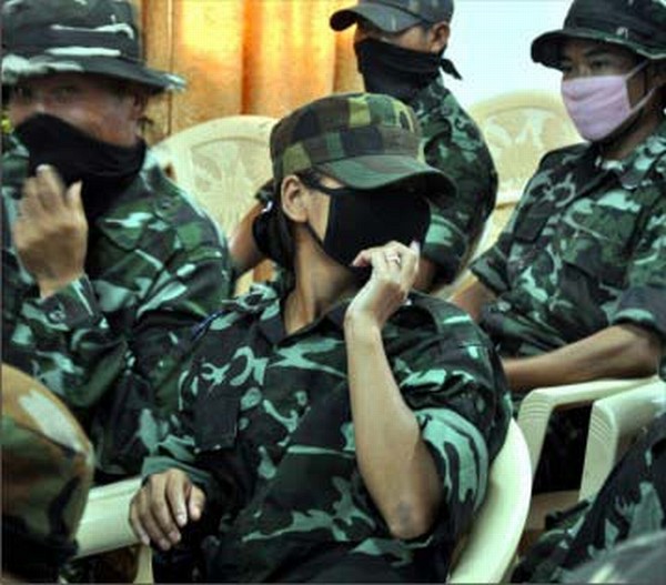 Masked UGS at the latest surrender ceremony on Apr 30