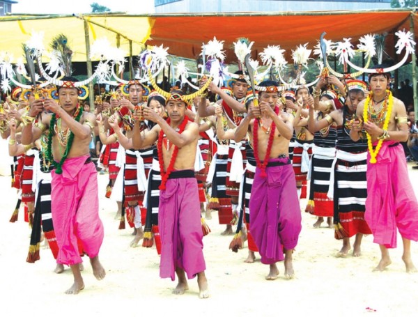 A traditional dance of Inpui tribe being performed to mark recognition of the tribe
