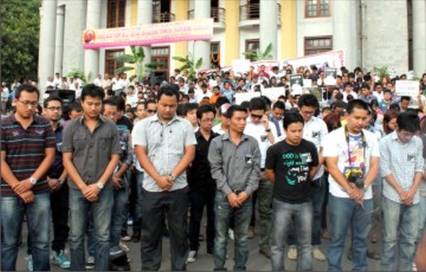 Students protesting at Bangalore