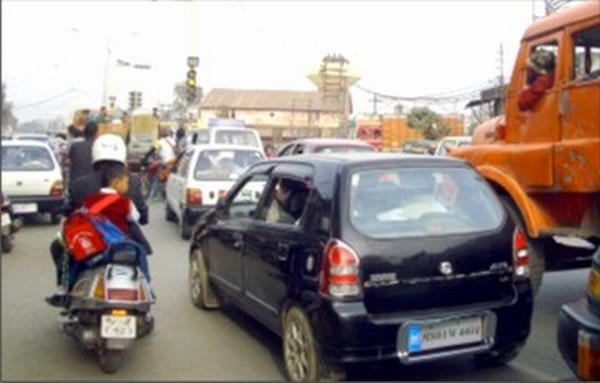 Traffic jam in the heart of Imphal city