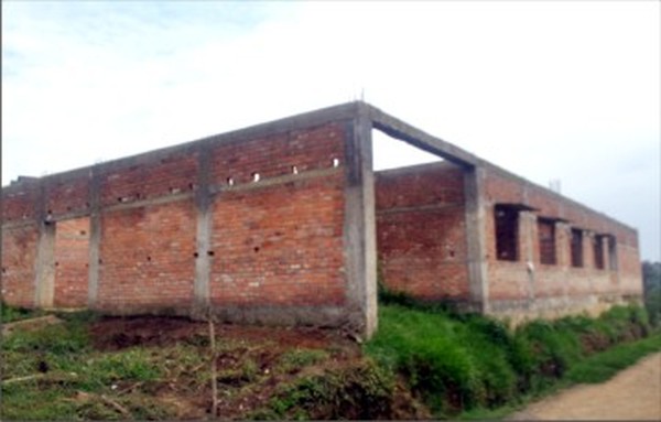 An unfinished structure adorns the landscape at Ukhrul
