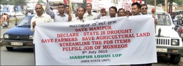 Members of the Luomi Lup staging a rally demanding that drought be declared