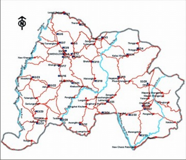 A map of Tamenglong district