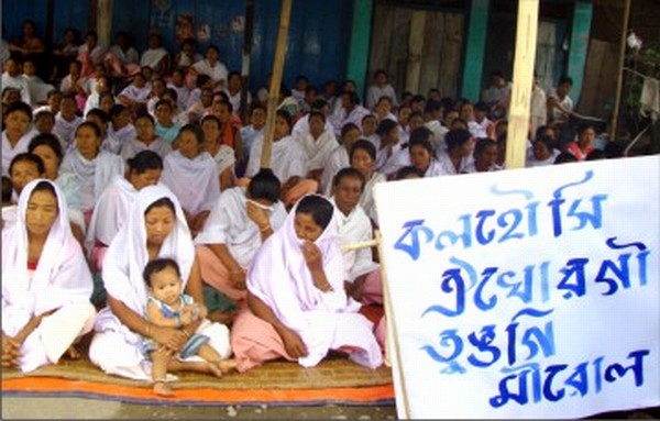 Sit-in-protest against the killing of Naobicha