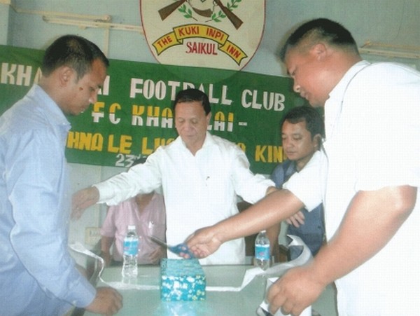 Yamthong Haokip inaugurating Khanglai Football Club
