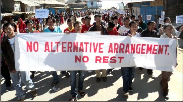 File pic of a rally in support of Alternative Arrangement