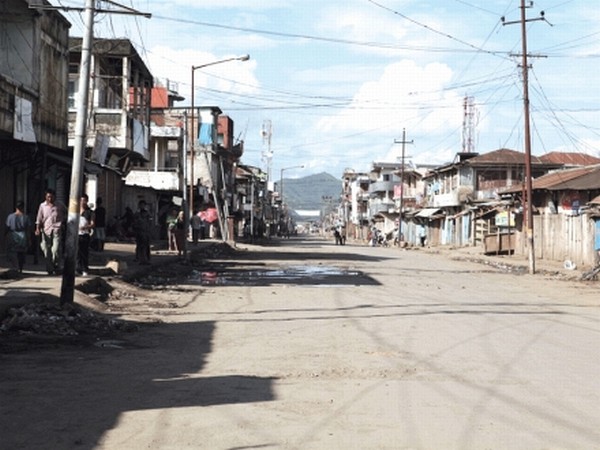 Churachandpur town wore a deserted look during the bandh called by COPTAM in protest against inclusion of tribal villages in hills under Panchayat elections on Sep 13