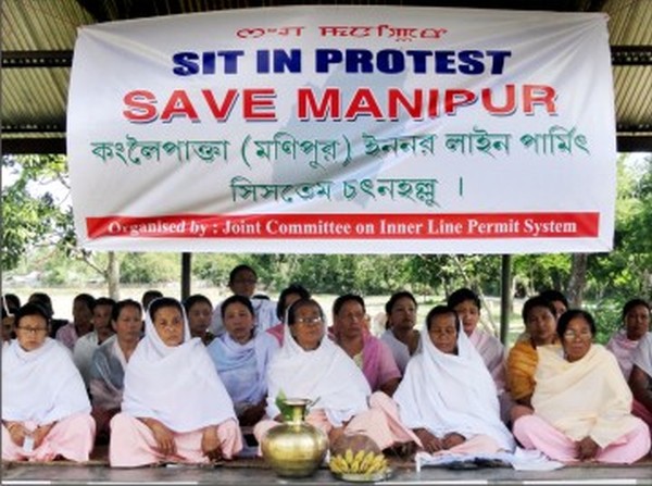 File pic of a dharna staged to demand ILP