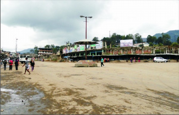 Senapati town during the bandh called to demand TET centre