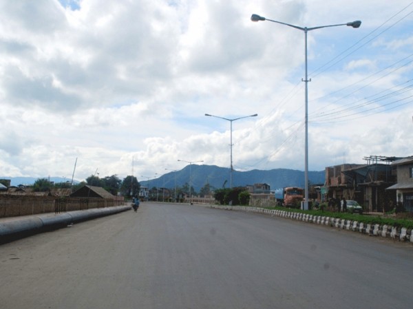 Deserted look of Imphal during the dawn to dusk nationwide bandh