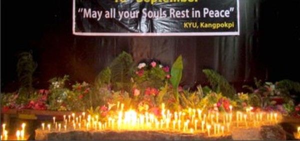 Candles being lit in connection with the Black Day observance