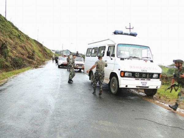 AR personnel rushing in with ambulance to evacuate the injured seven convoy members of Chandel SP