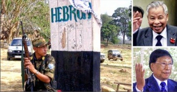 File pic of a cadre at Camp Hebron and Isak and Muivah