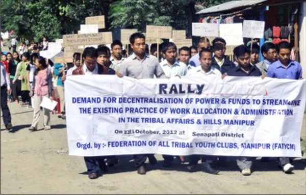 Rally staged at Kanglatongbi to demand decentralisation of power