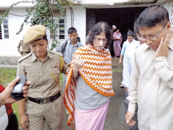 Irom Sharmila brought out of the court of JMIC Imphal East Court at Lamphelpat