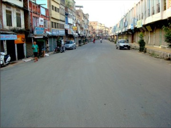 A view of Paona Bazar during general strike called by CorCom