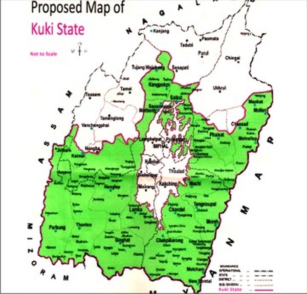 Proposed map of Kuki State