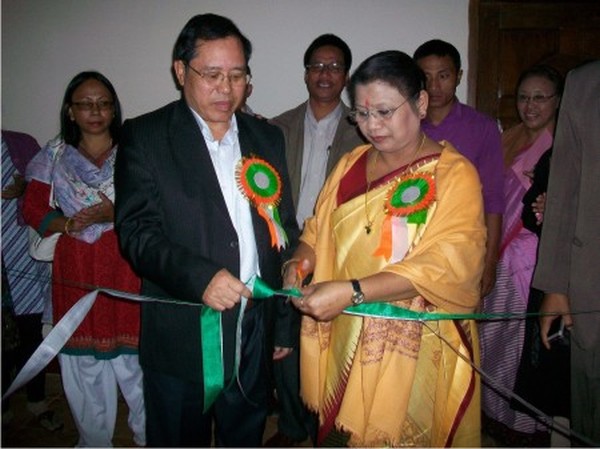 Social Welfare Minister AK Mirabai inaugurating a newly constructed Social-Welfare Office at Moreh