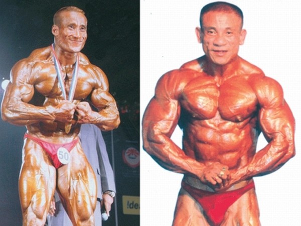 Body builders Arambam Boby and Khundrakpam Pradipkumar who won gold medals in the South Asia Body Building C'ships