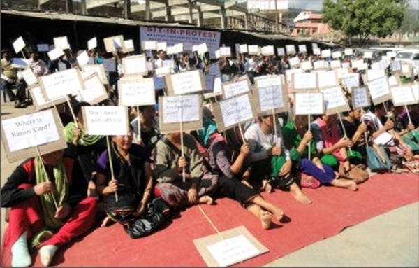 Protests being staged at Senapati bazar