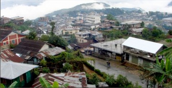 A view of Tamenglong district headquarters town from the PWD Inspection Bungalow