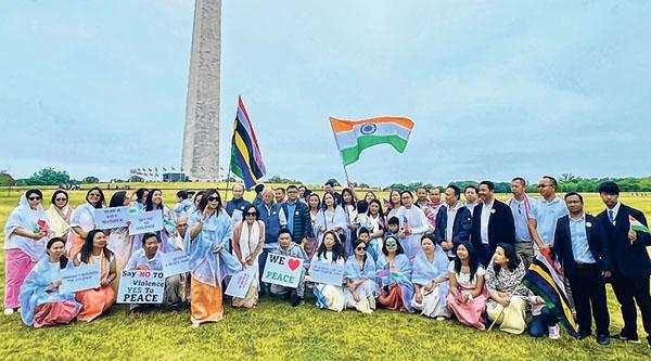 Meiteis in US raise peace call at Washington