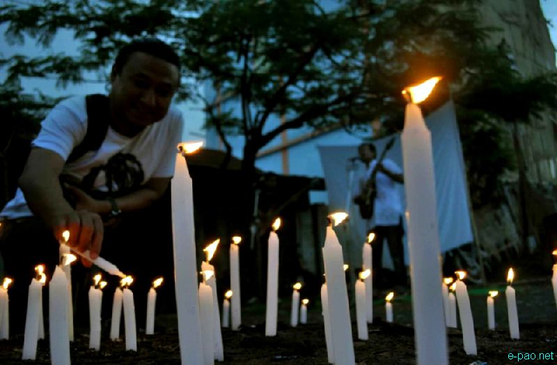 Candle light at Imphal in memory of Richard Loitam  :: 29 April 2012