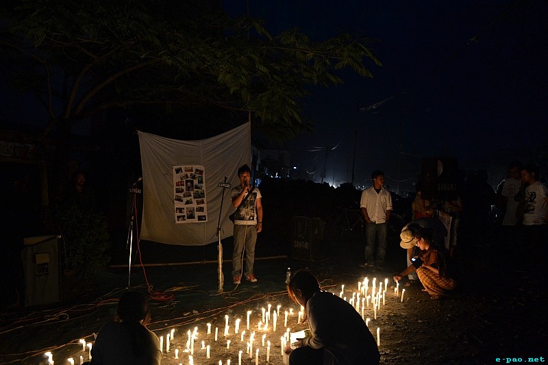 Candle light at Imphal in memory of Richard Loitam  :: 29 April 2012