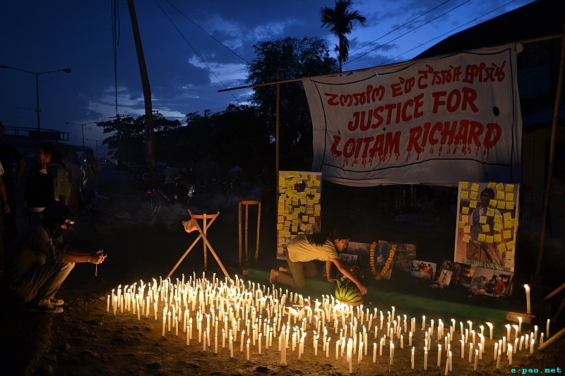Candle light at Imphal in memory of Richard Loitam :: 29 April 2012