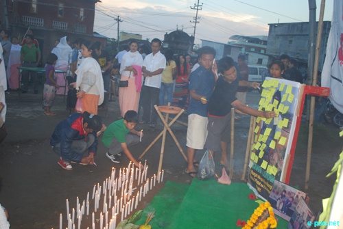 Candle light at Imphal in memory of Richard Loitam  :: 29 April 2012