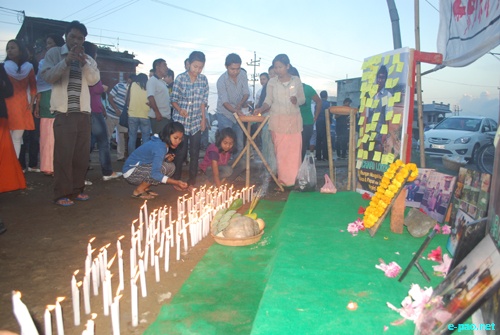 Candle light at Imphal in memory of Richard Loitam  :: 29 April 2012