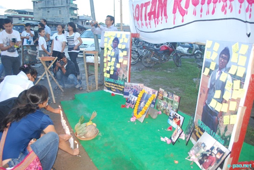 Candle light at Imphal in memory of Richard Loitam  :: 29 April 2012