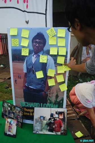 Candle light at Imphal in memory of Richard Loitam  :: 29 April 2012