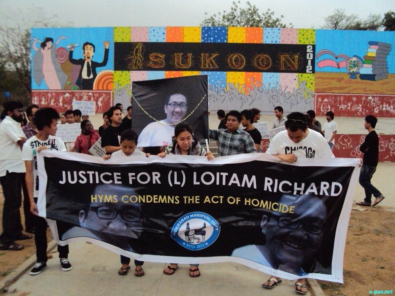 Justice for Loitam Richard Campaign protest / condolence at Hyderabad university :: 29 April 2012