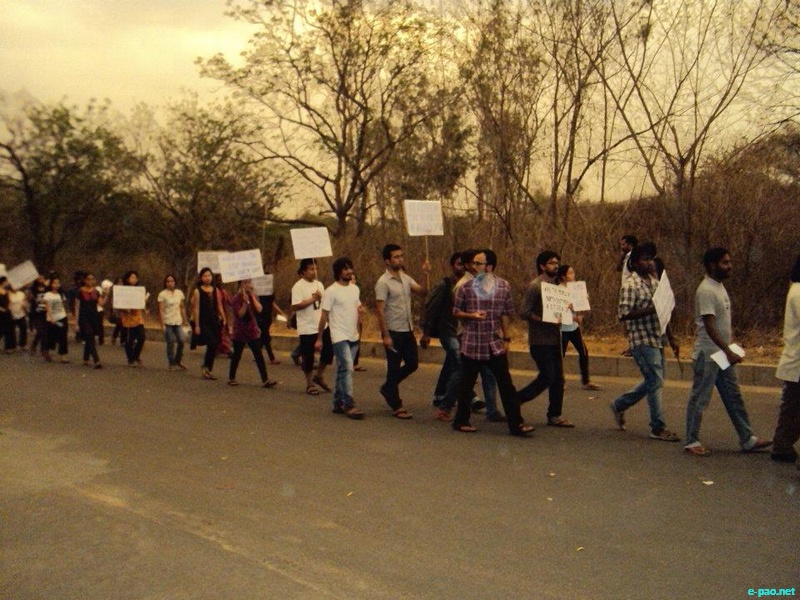 Justice for Loitam Richard Campaign protest / condolence at Hyderabad university :: 29 April 2012