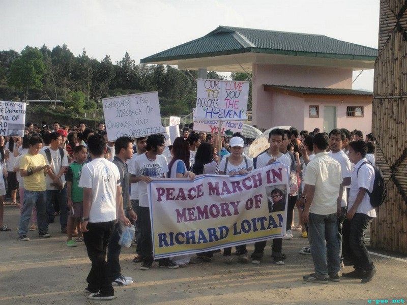 Candle light vigil in Itanagar for Richard Loitam held on May 3 2012
