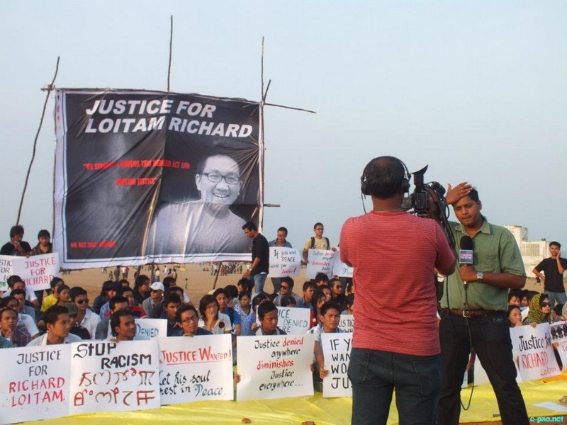 Protest rally against murder of Loitam Richard at Besant Nagar Beach , Chennai :: 06 May 2012