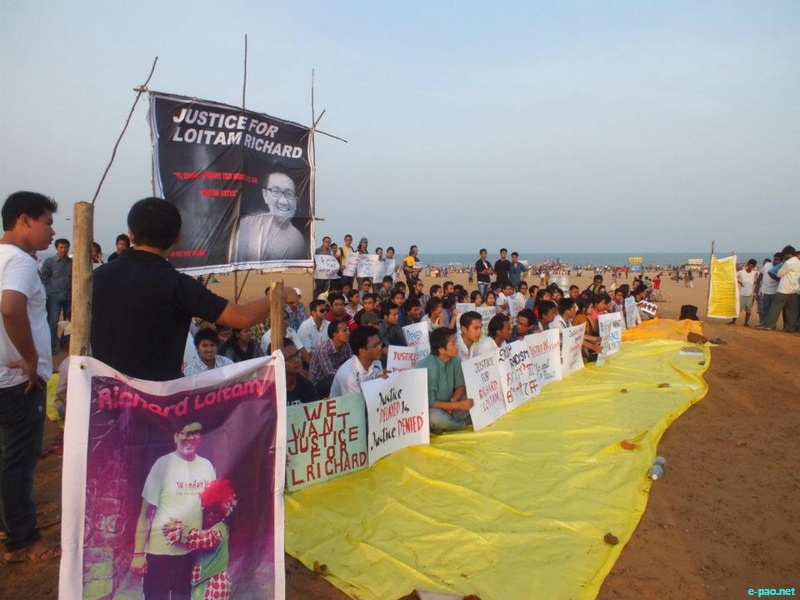 Protest rally against murder of Loitam Richard at Besant Nagar Beach , Chennai :: 06 May 2012