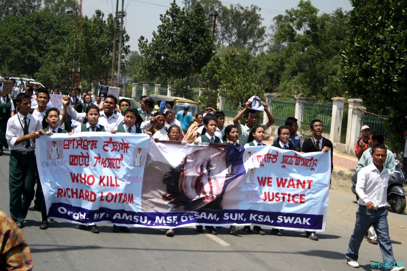 Justice for Loitam Richard : Protest at various places in Imphal on 7 May 2012 