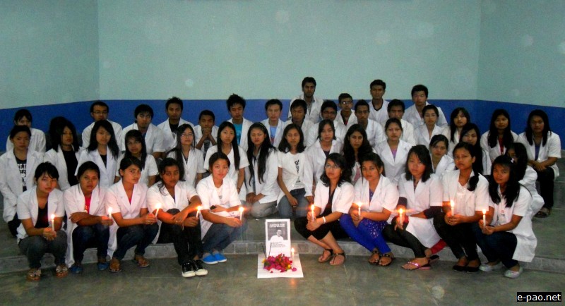 candle light for Loitam Rechard at College of Veterinary Sciences and Animal Husbandry, Selesih, Mizoram on May 5, 2012