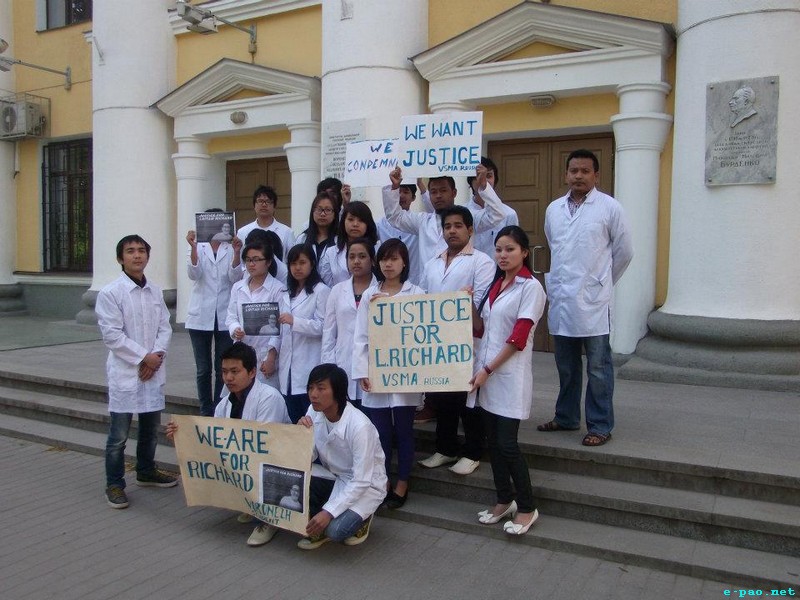 Justice for Loitam Richard : Protest at Voronezh State Medical Academy Russia :: 29 April 2012