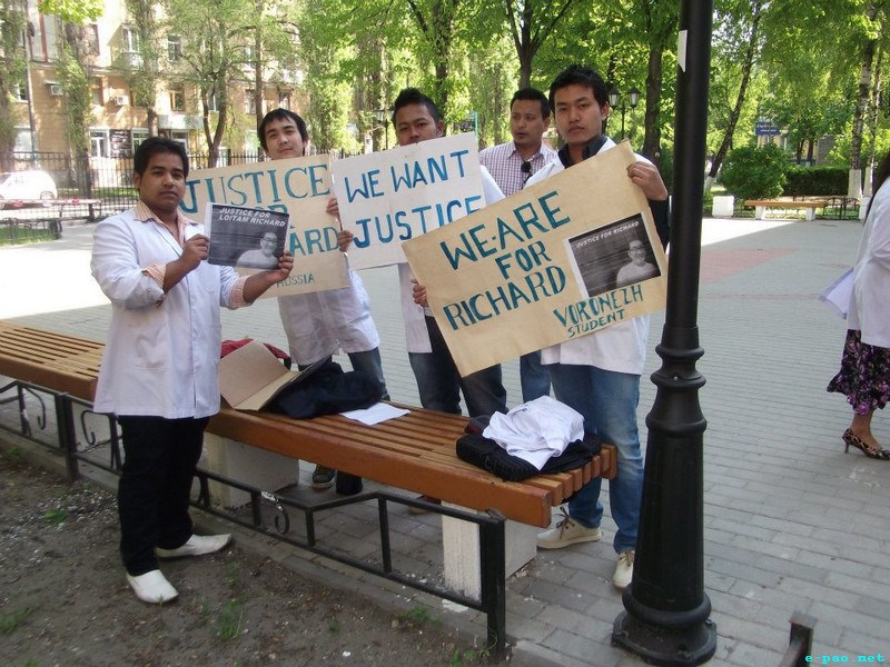 Justice for Loitam Richard : Protest at Voronezh State Medical Academy Russia :: 29 April 2012