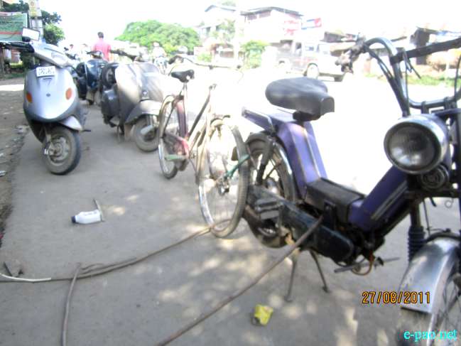 Fuel and essential commodities scarcity due to Sadar Hills District demand Blockade and counter-Blockade :: August 28 2011