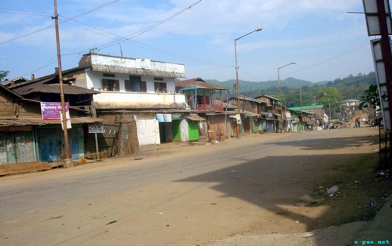 Three-day bandh for demand for a separate Kuki state at Moreh, Manipur on 13 May 2012