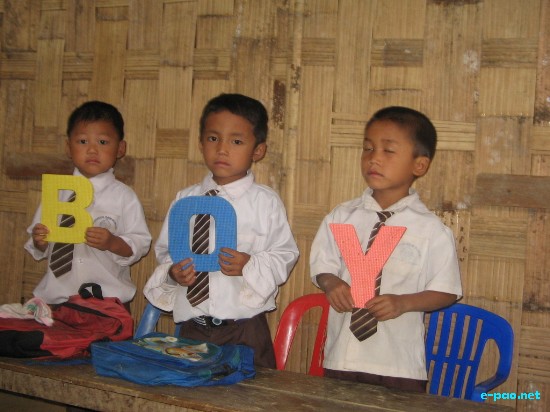  A classroom for Kids at Morning Dew School in Kakching in 2008