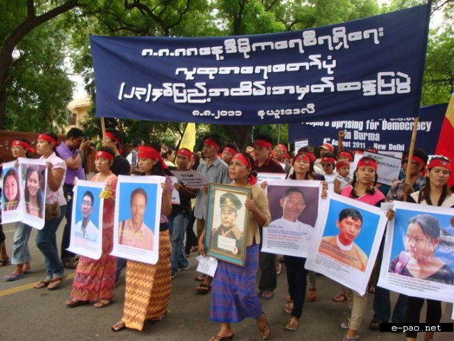 Burmese activists staged a protest rally on August 08 2011